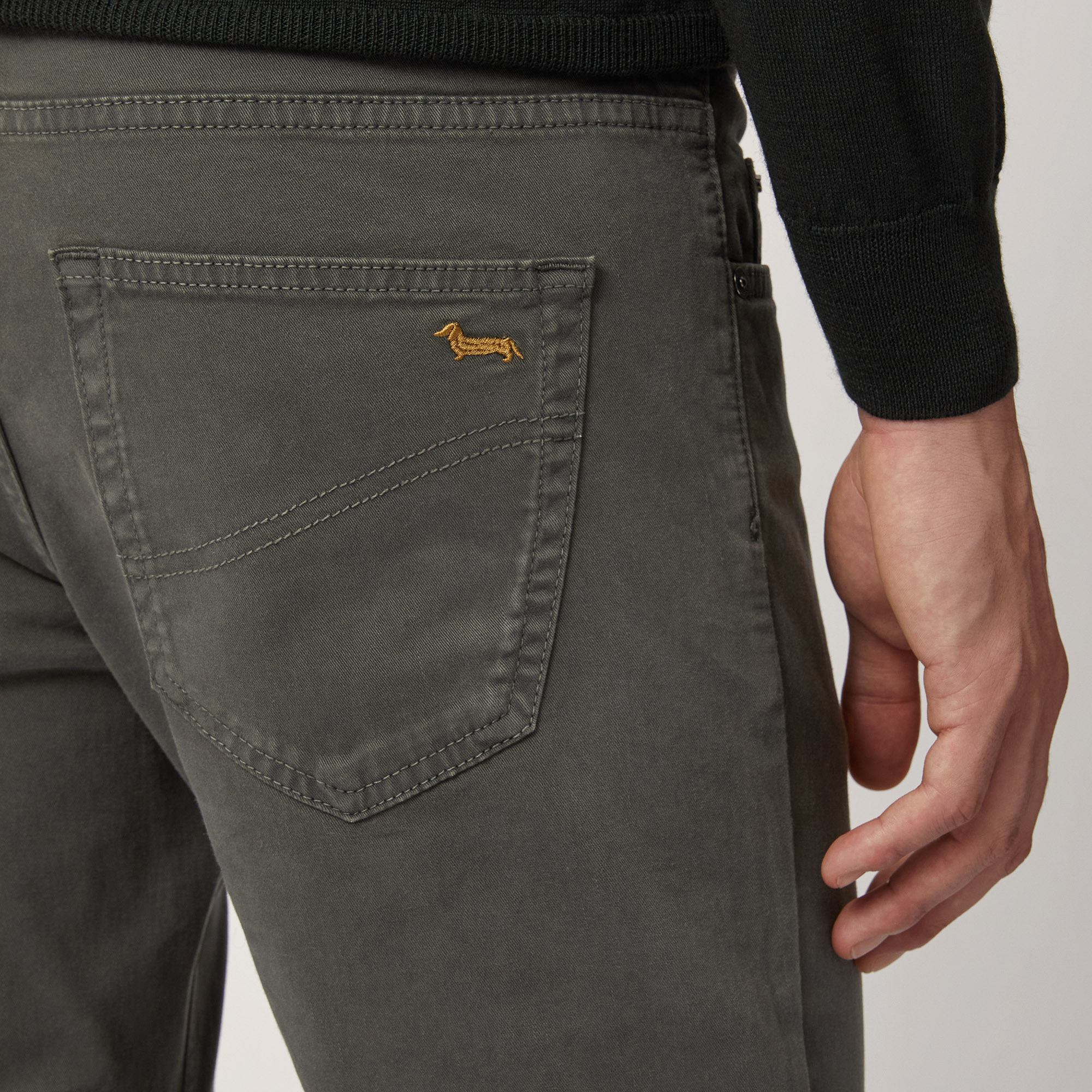 Narrow Five-Pocket Pants, Verde, large image number 2