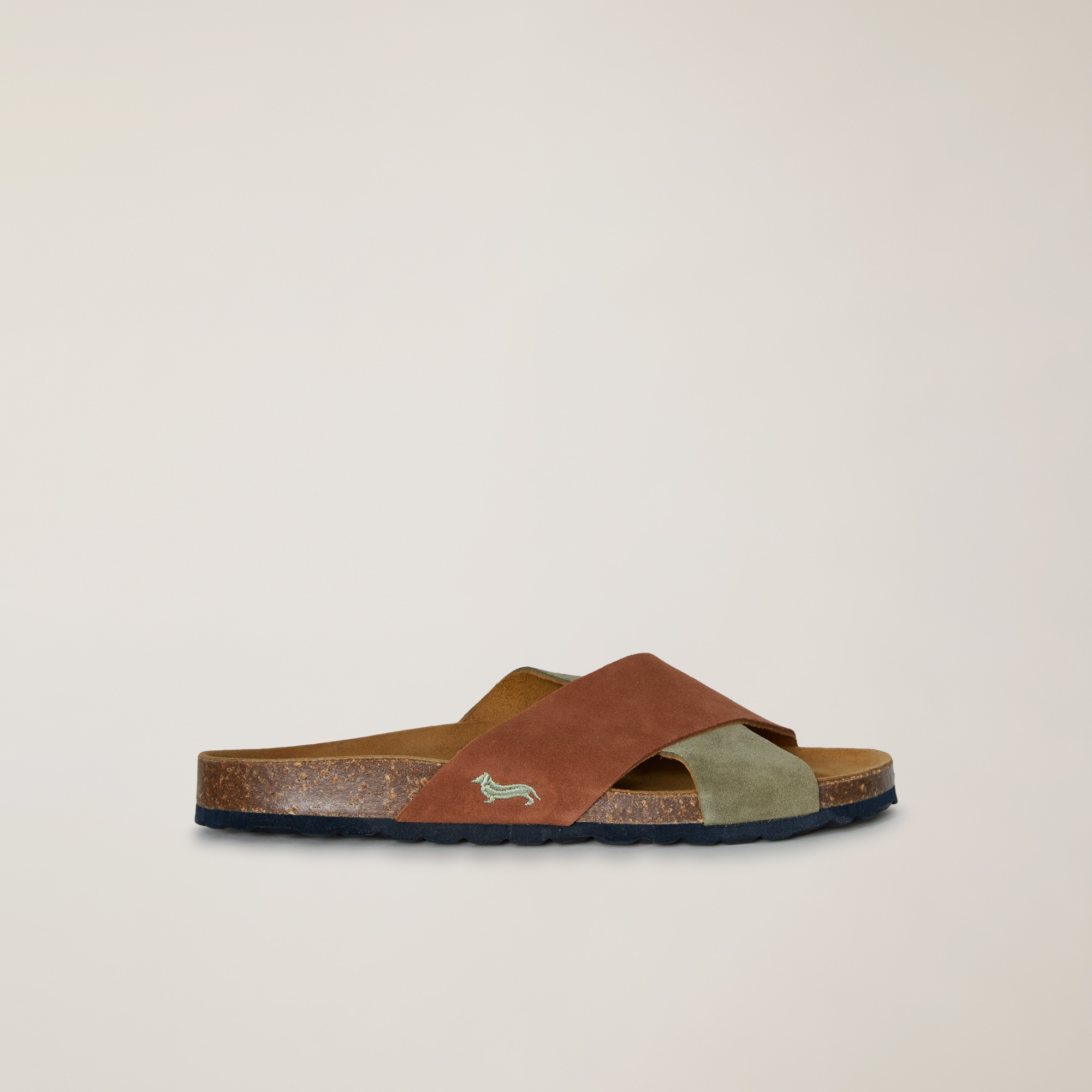 Sandal with crossover strap, Brown, large image number 0