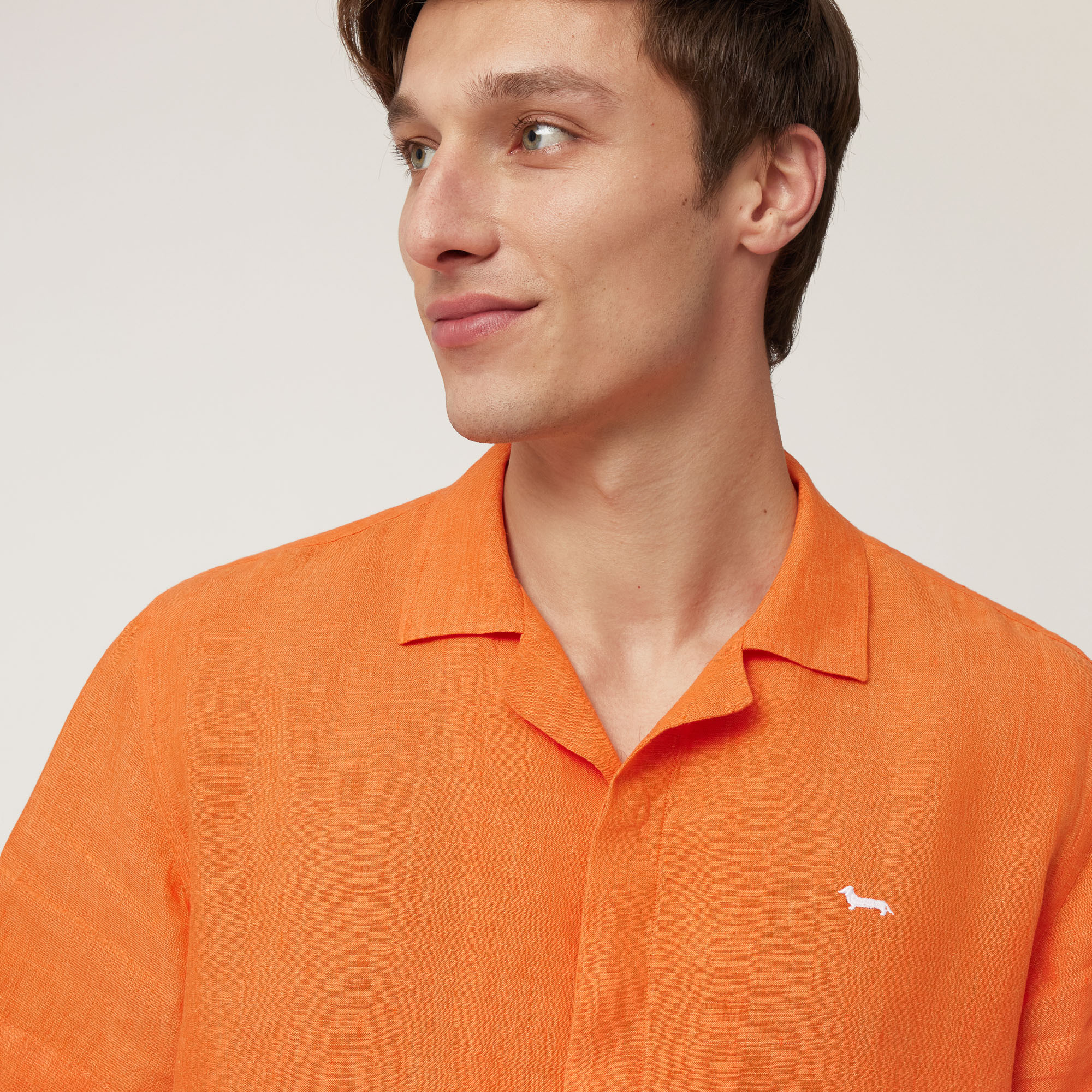 Camisa bowling de lino, Naranja, large image number 2