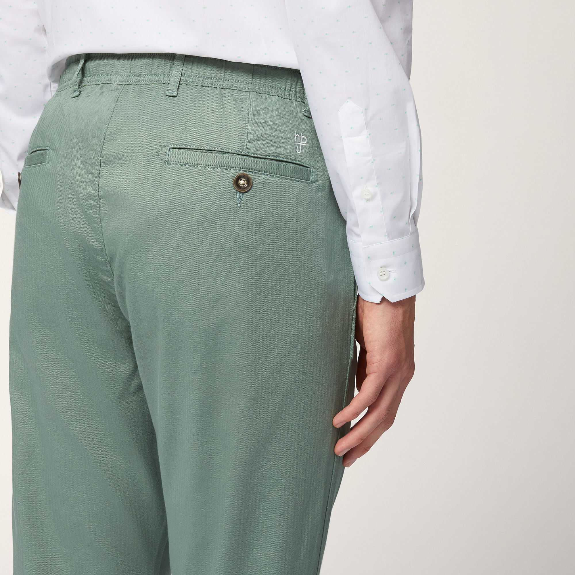 Chino Pants with Drawstring, Moss Green, large image number 2