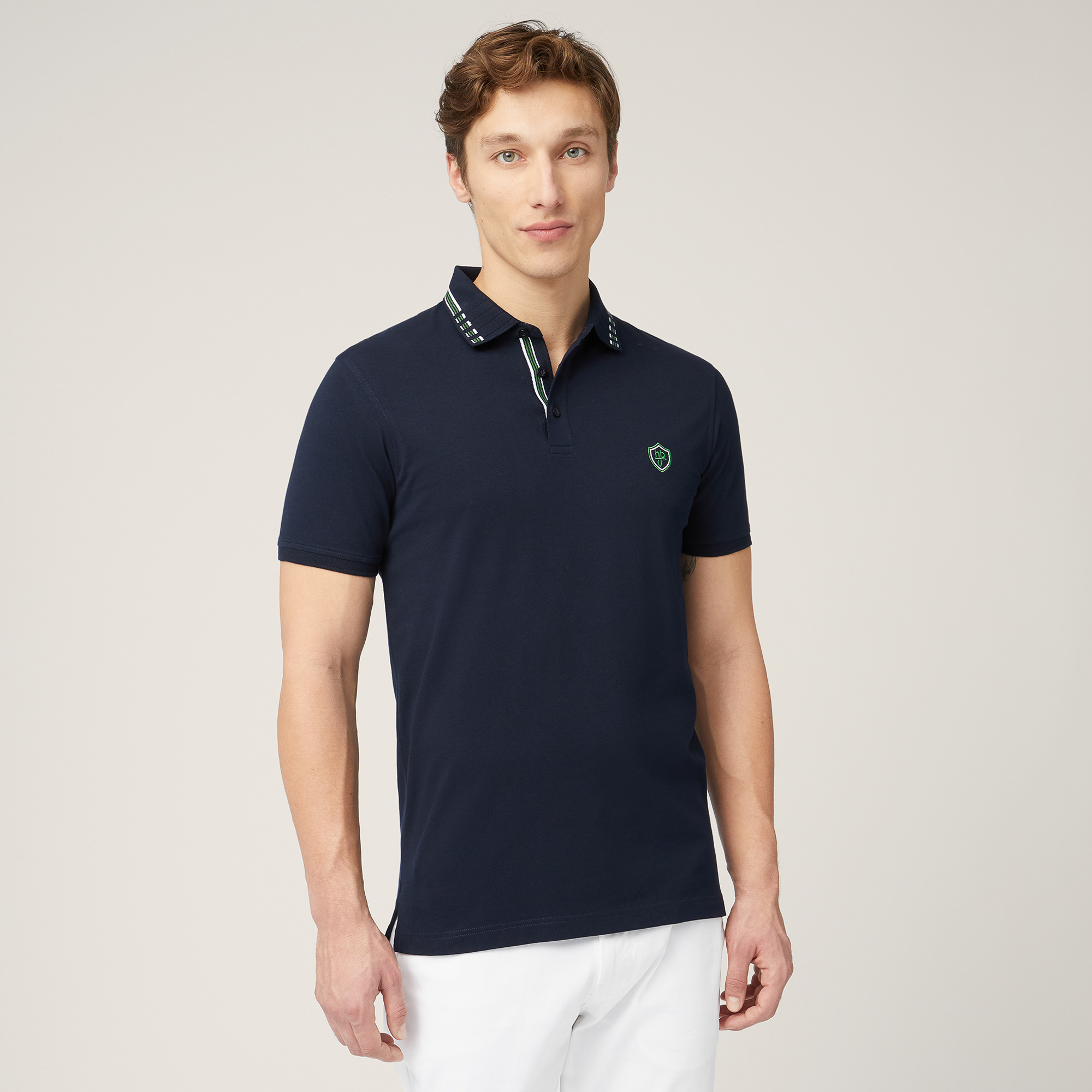 Polo with Branded Patch, Dark Blue, large image number 0