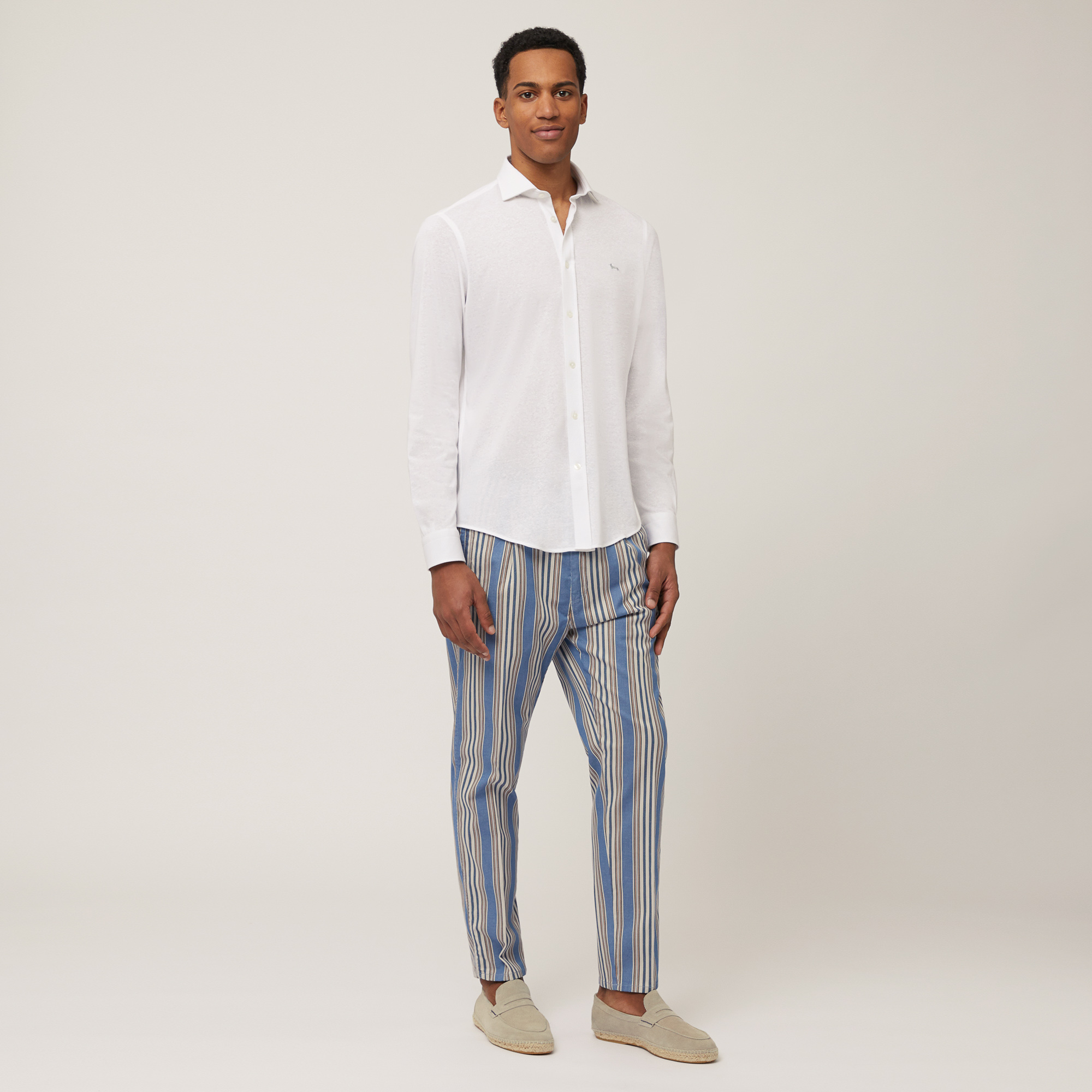 Striped Chino Pants, Dark Lavender, large image number 3