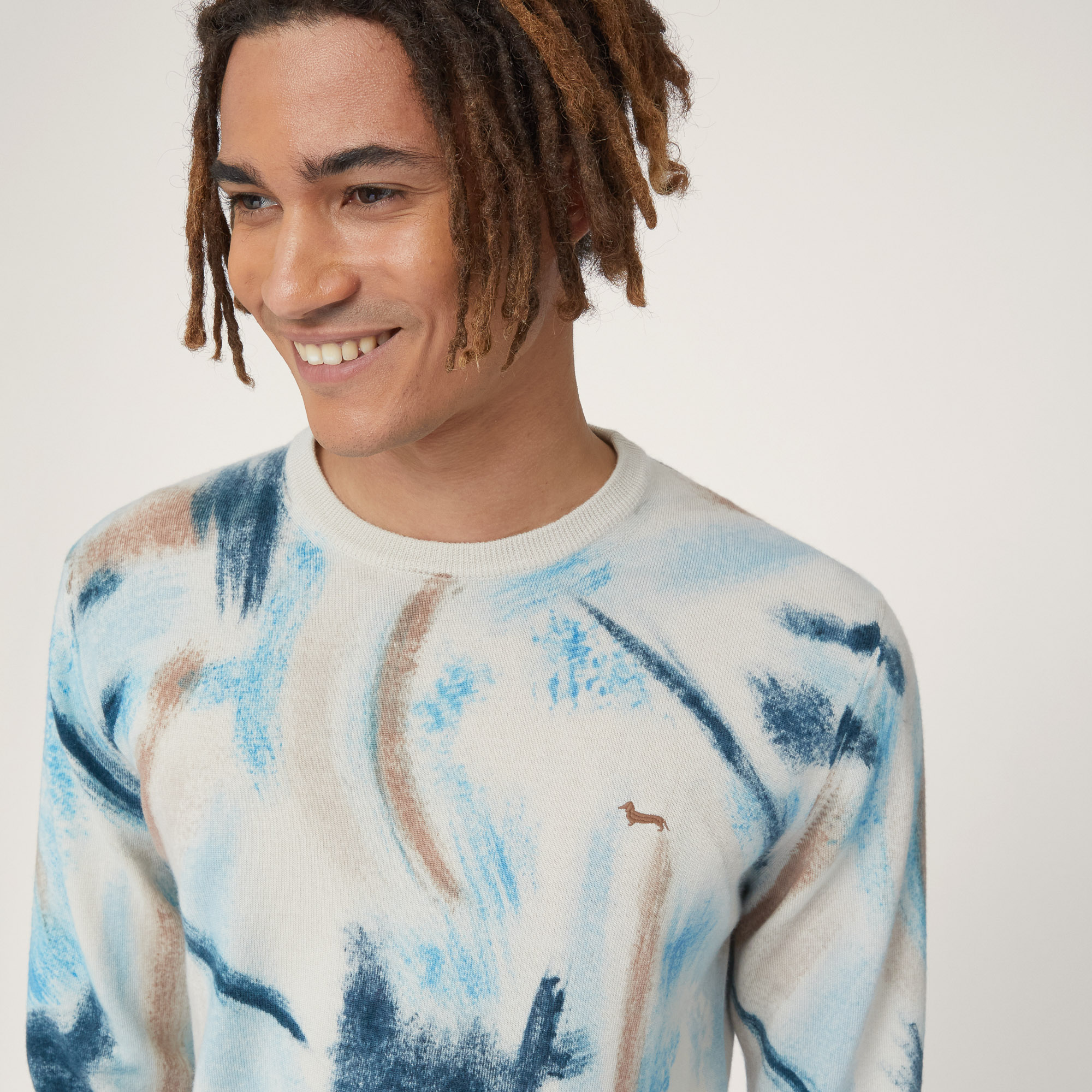 Hand-Painted Pullover, Blue , large image number 2