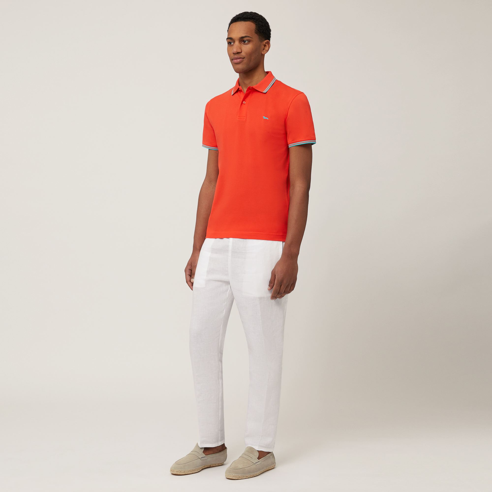 Polo with Striped Details, Orange, large image number 3