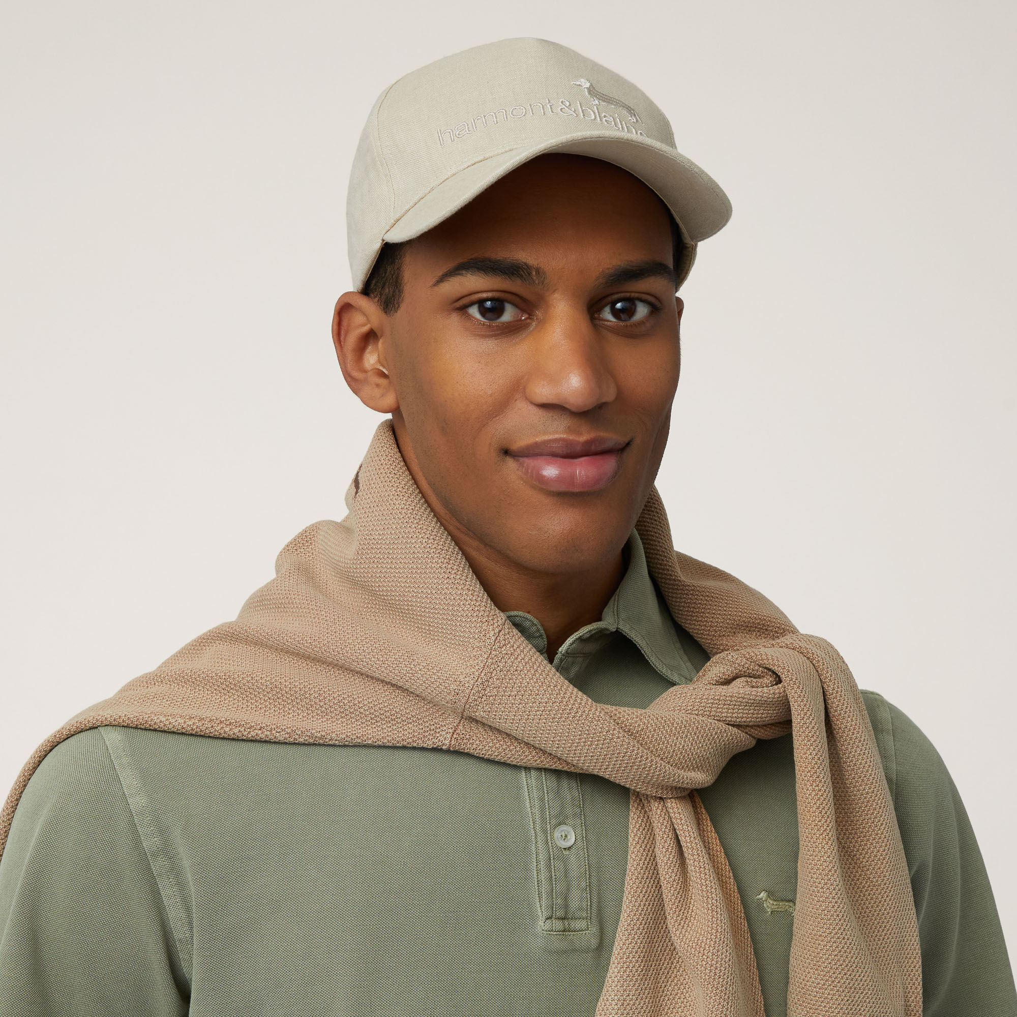 Linen Cap with Logo, Beige, large image number 2