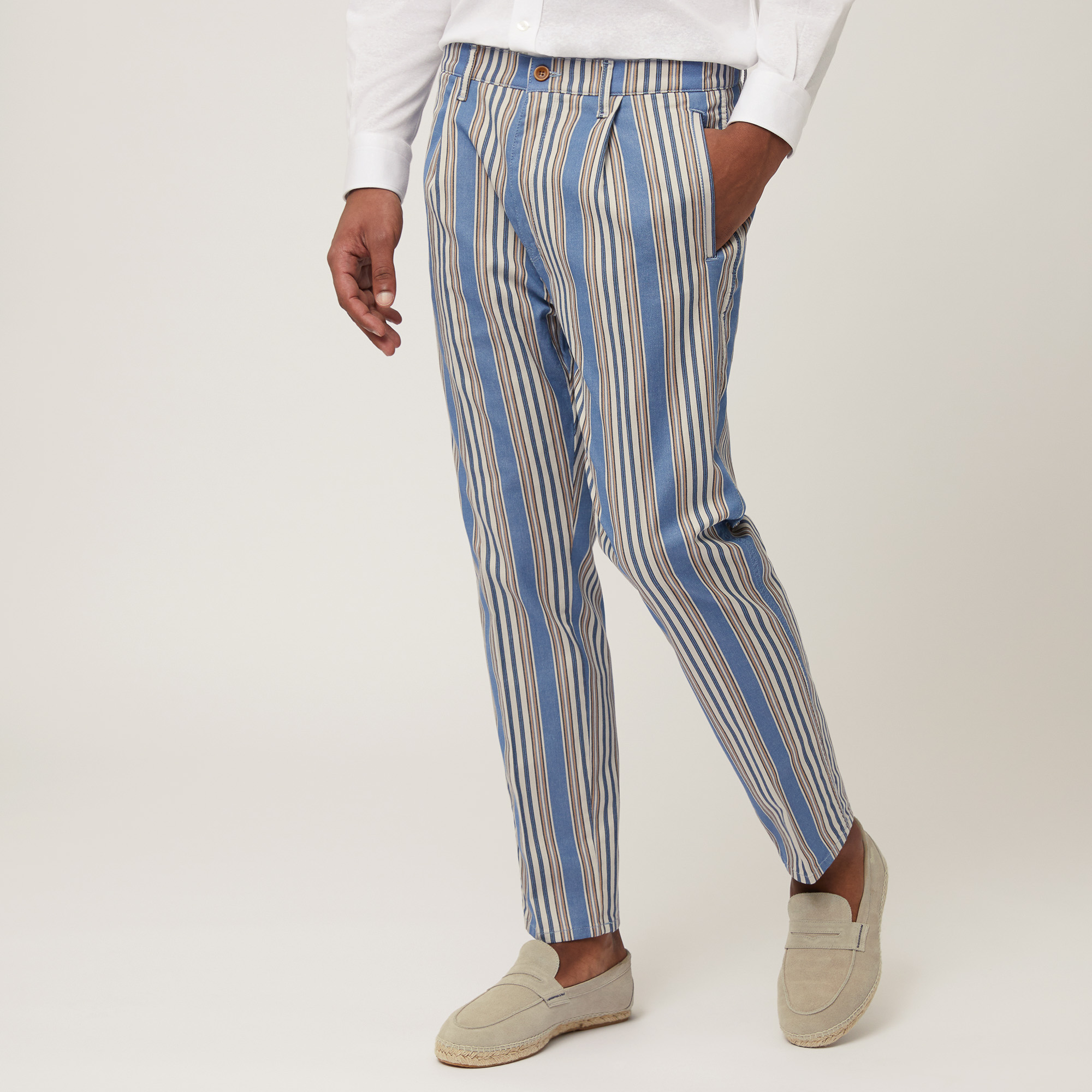 Striped Chino Pants, Dark Lavender, large image number 0