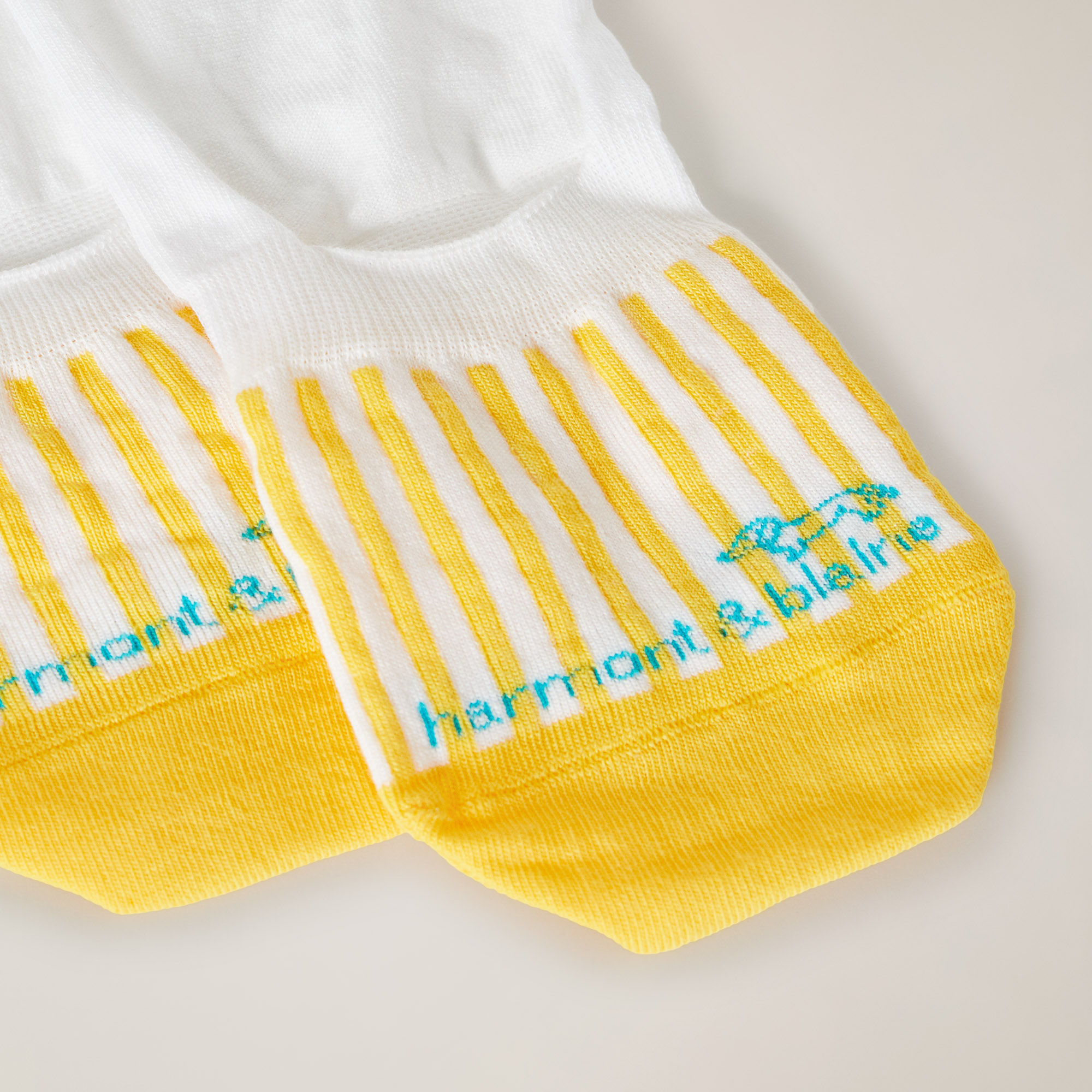 Vertical Stripe Footie Socks, Canary Yellow, large image number 1