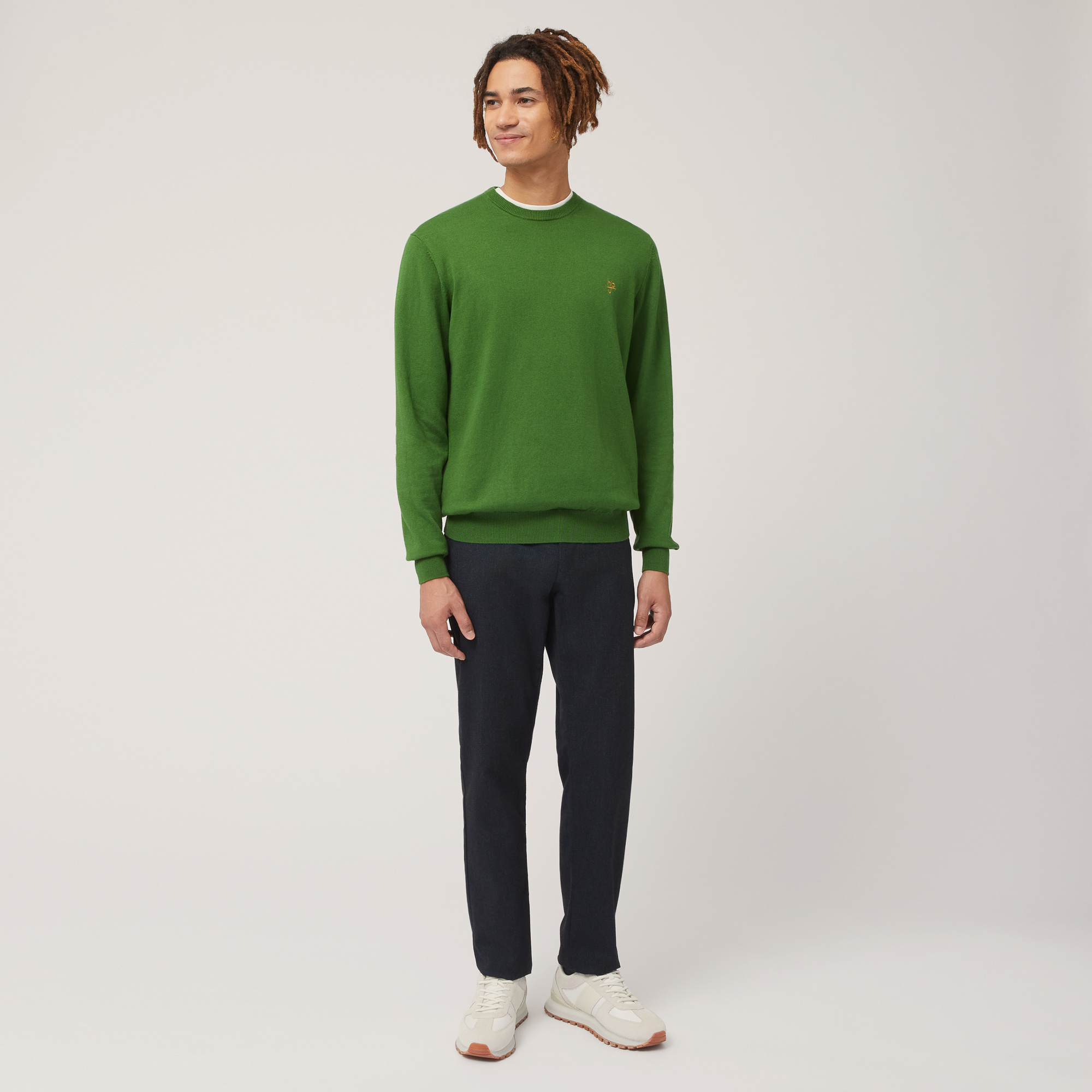 Maglia In Cotone E Cashmere, Verde, large image number 3