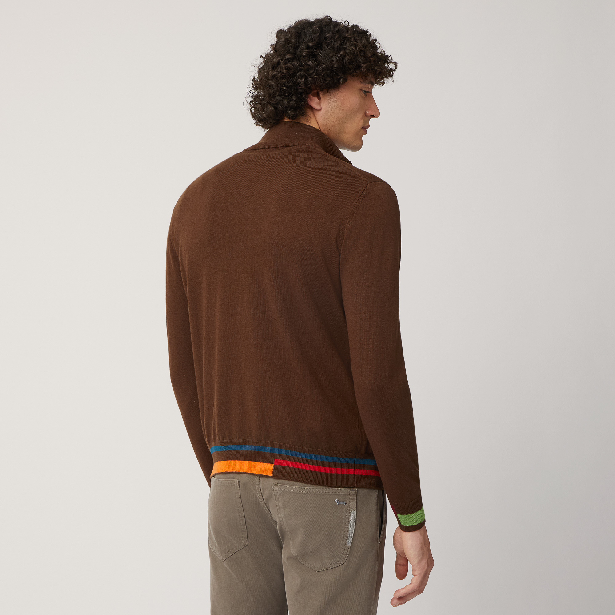 Pullover Con Collo Half Zip, Marrone, large image number 1