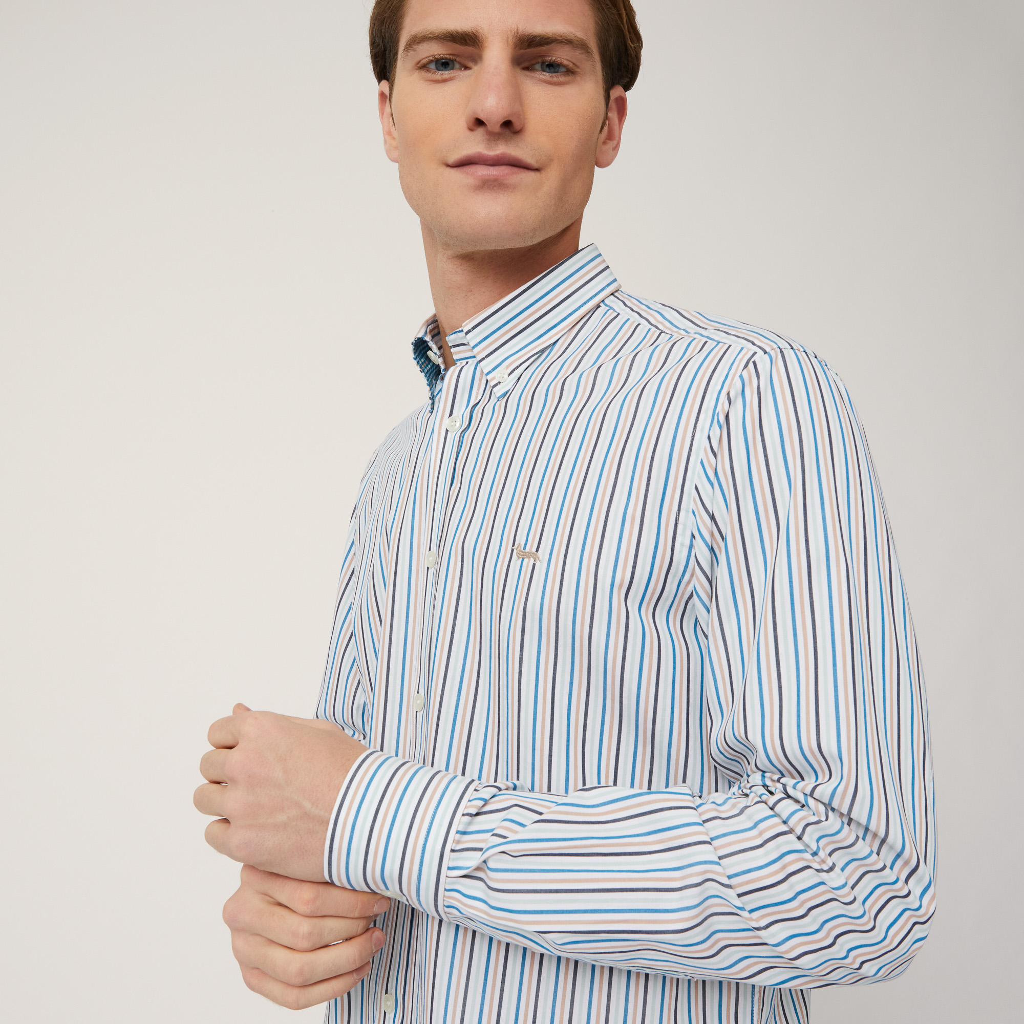 Shirt with Stripe Pattern, Bianco, large image number 2