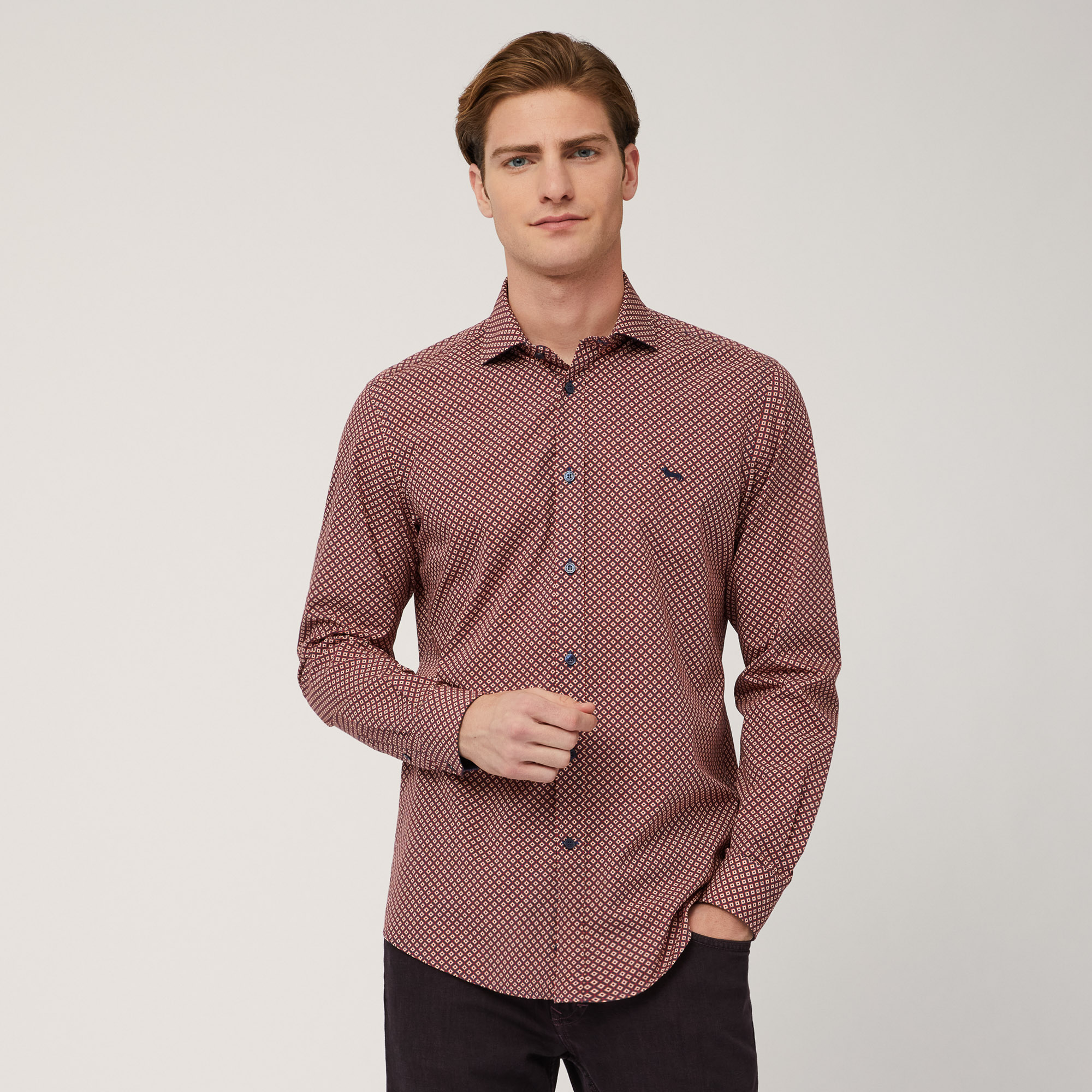 Geometric Pattern Shirt, Red , large image number 0