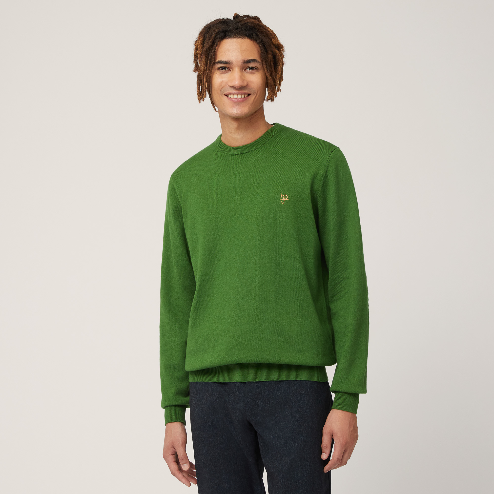 Maglia In Cotone E Cashmere, Verde, large