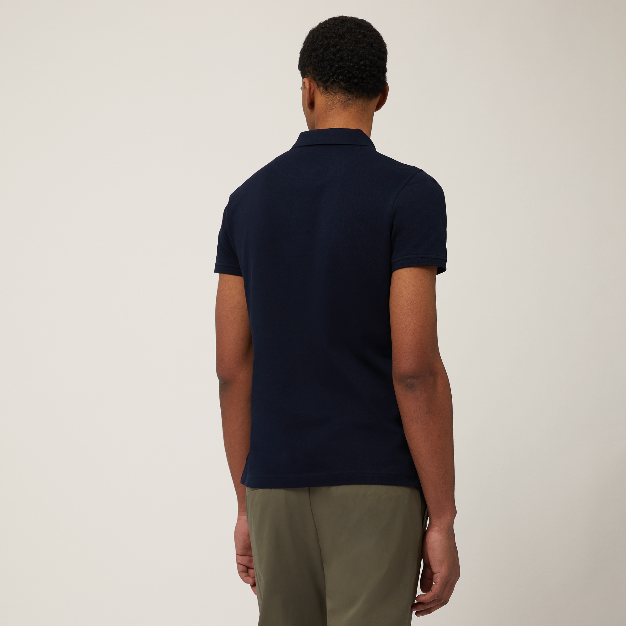 Narrow-Fit Cotton Polo, Dark Blue, large image number 1