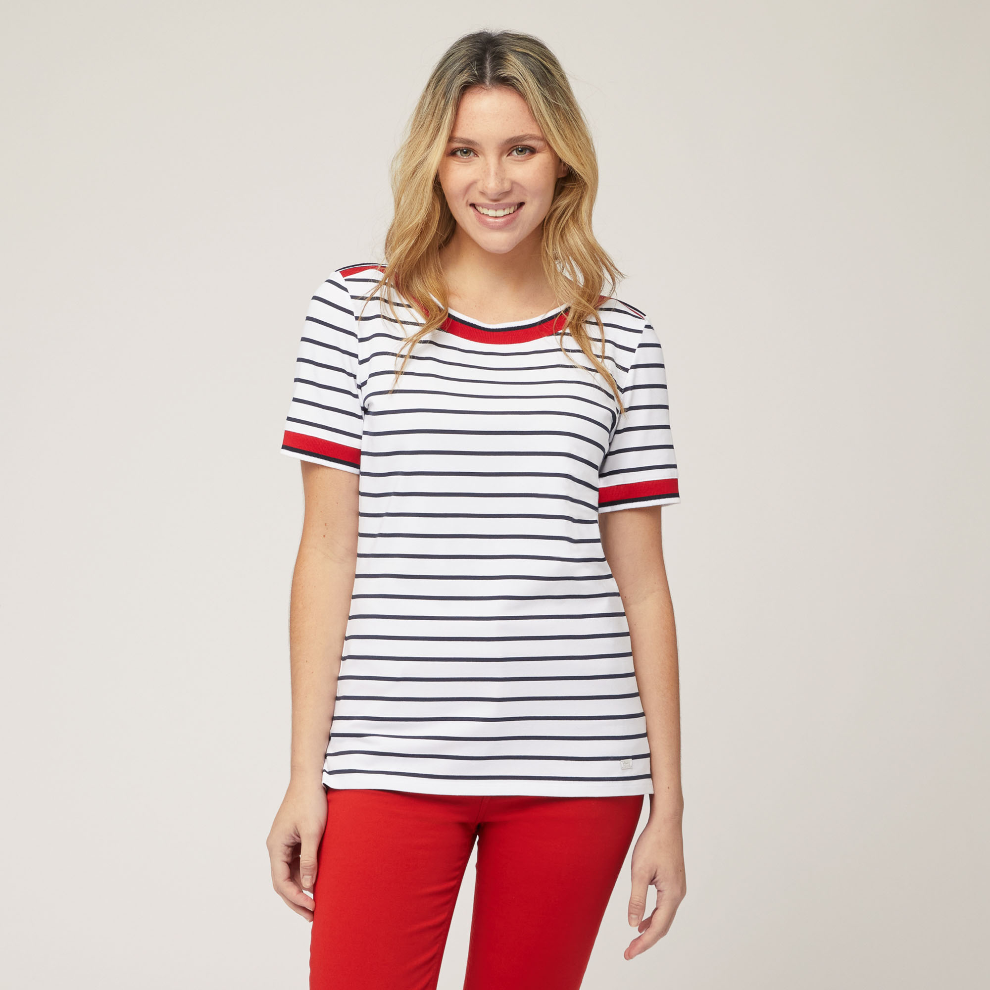 Striped T-Shirt with Contrasts