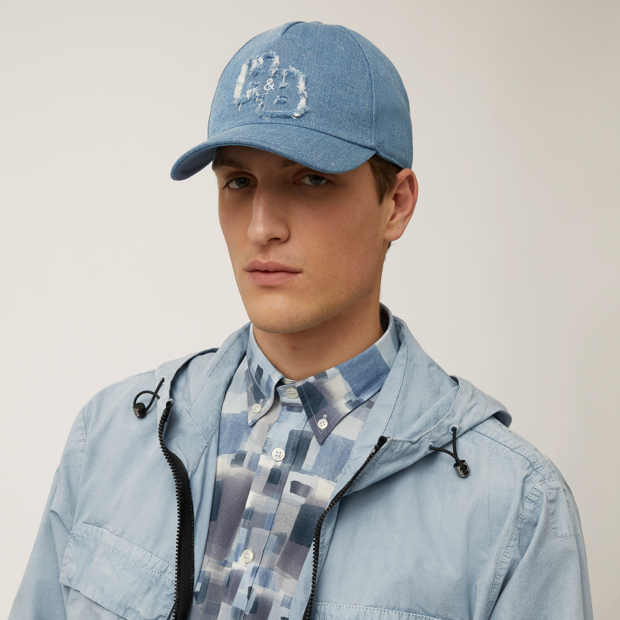 Cappello Da Baseball In Denim, Blu Denim, large image number 2