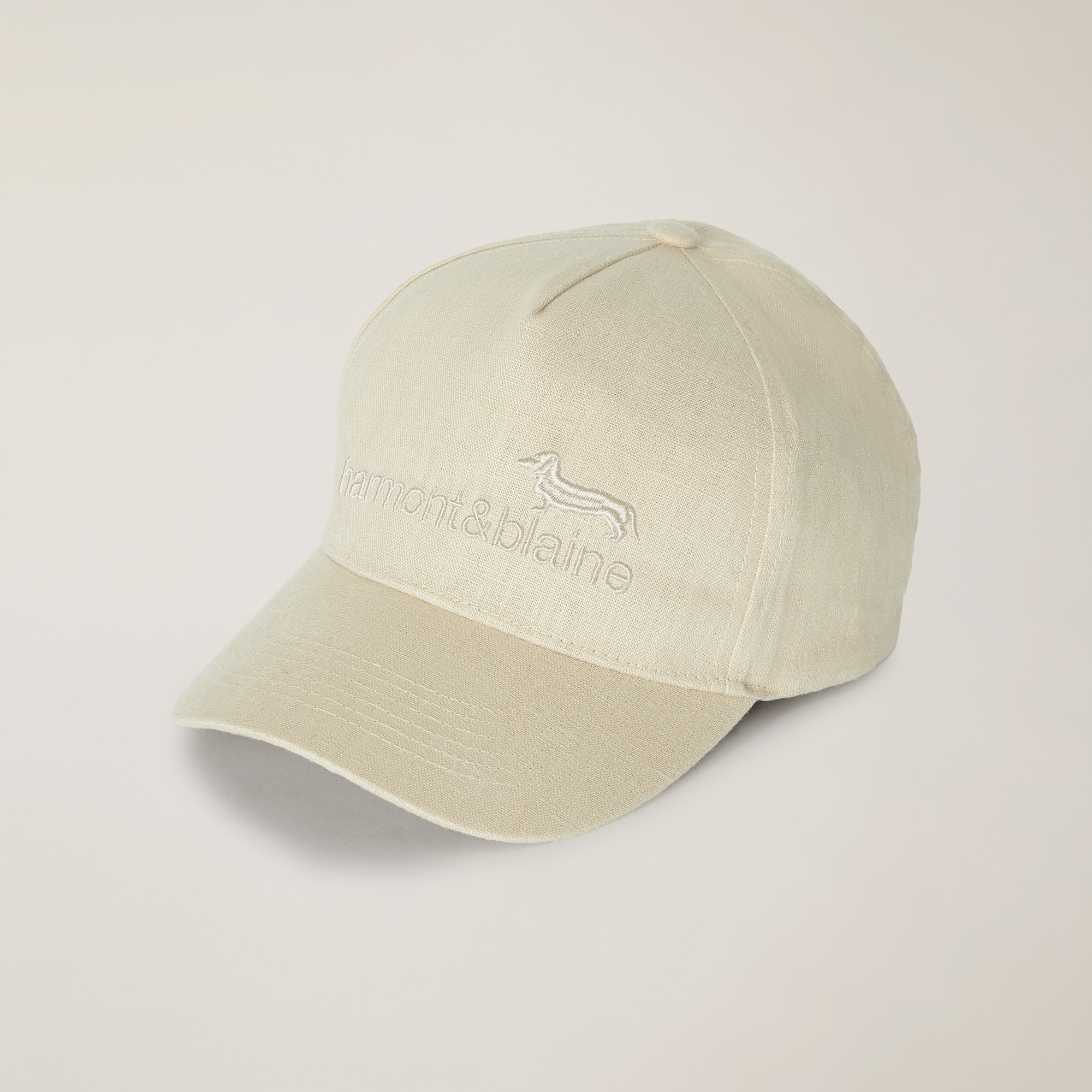 Gorra de lino con logotipo, Beige, large image number 0