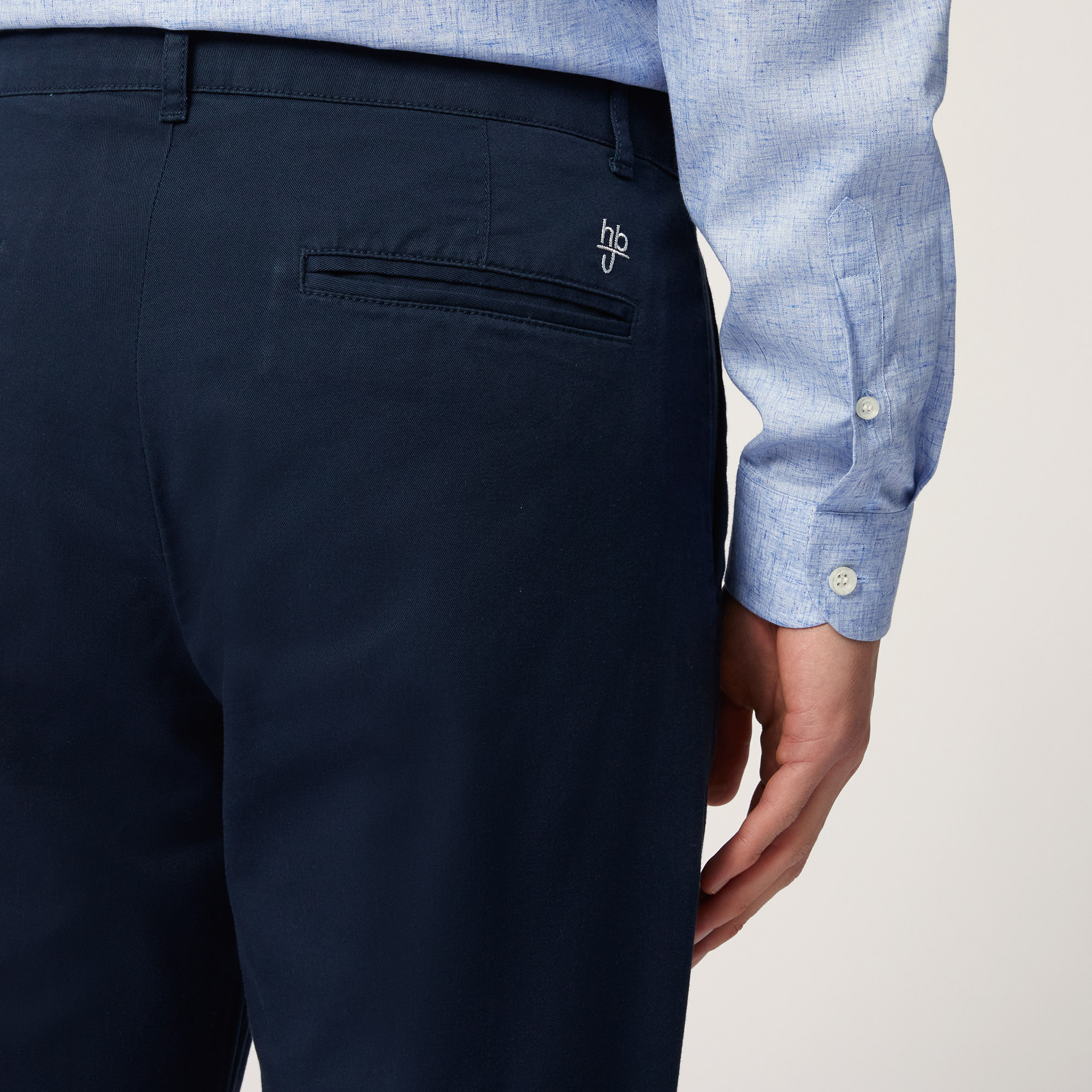 Carrot-Fit Chino Pants, Dark Blue, large image number 2