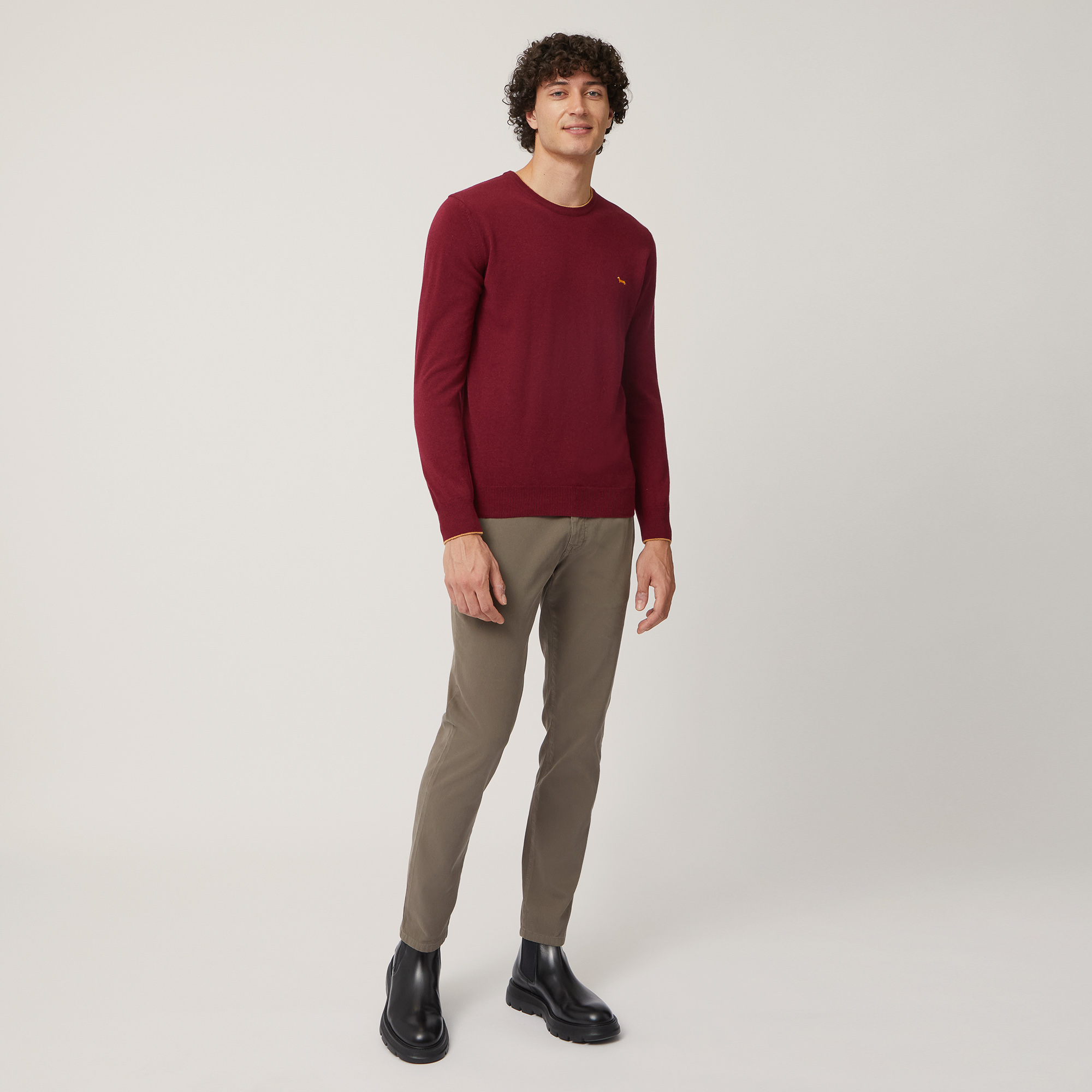 Pullover with Striped Details, Rosso, large image number 3