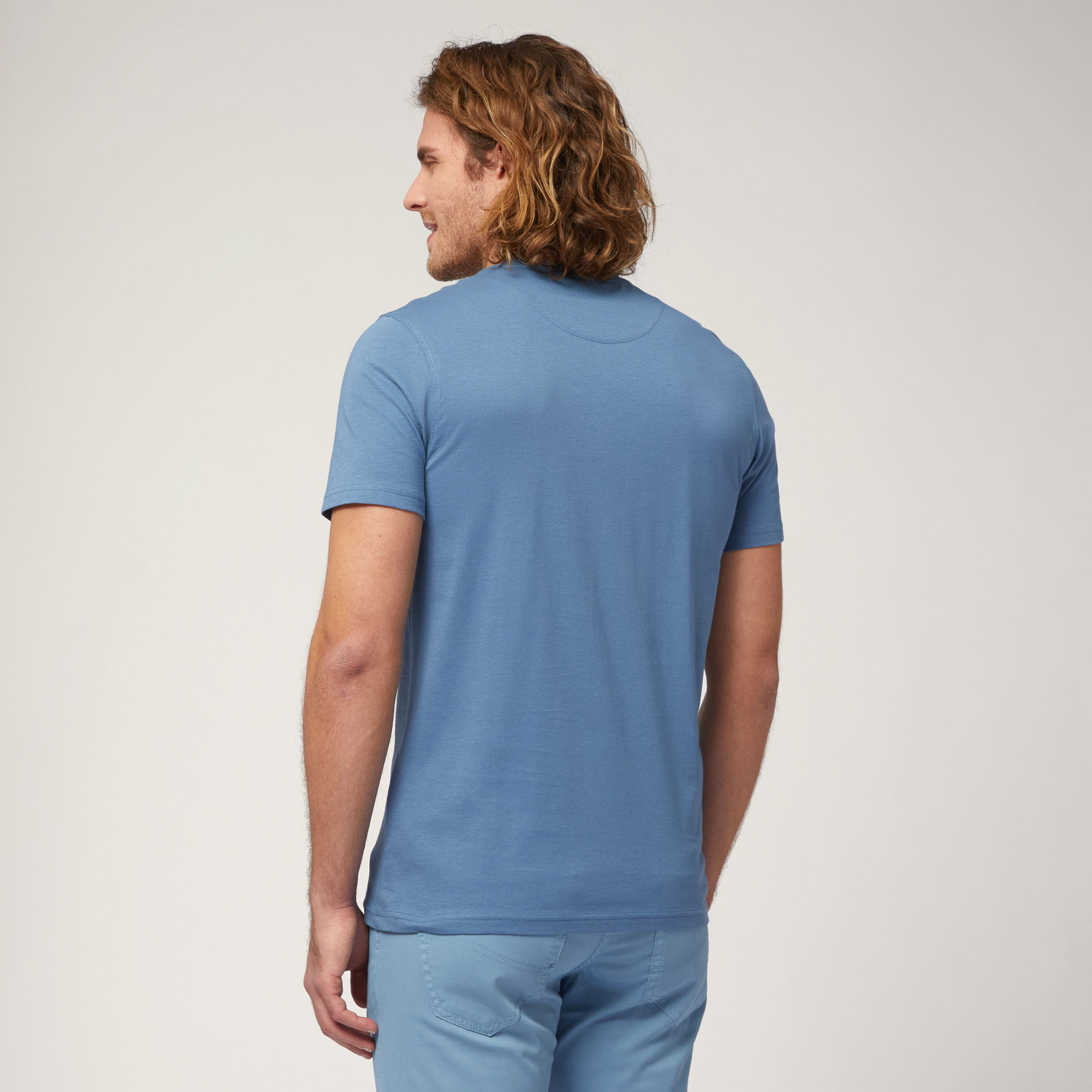 T-shirt Avec Logo Contrastant, Bleu, large image number 1