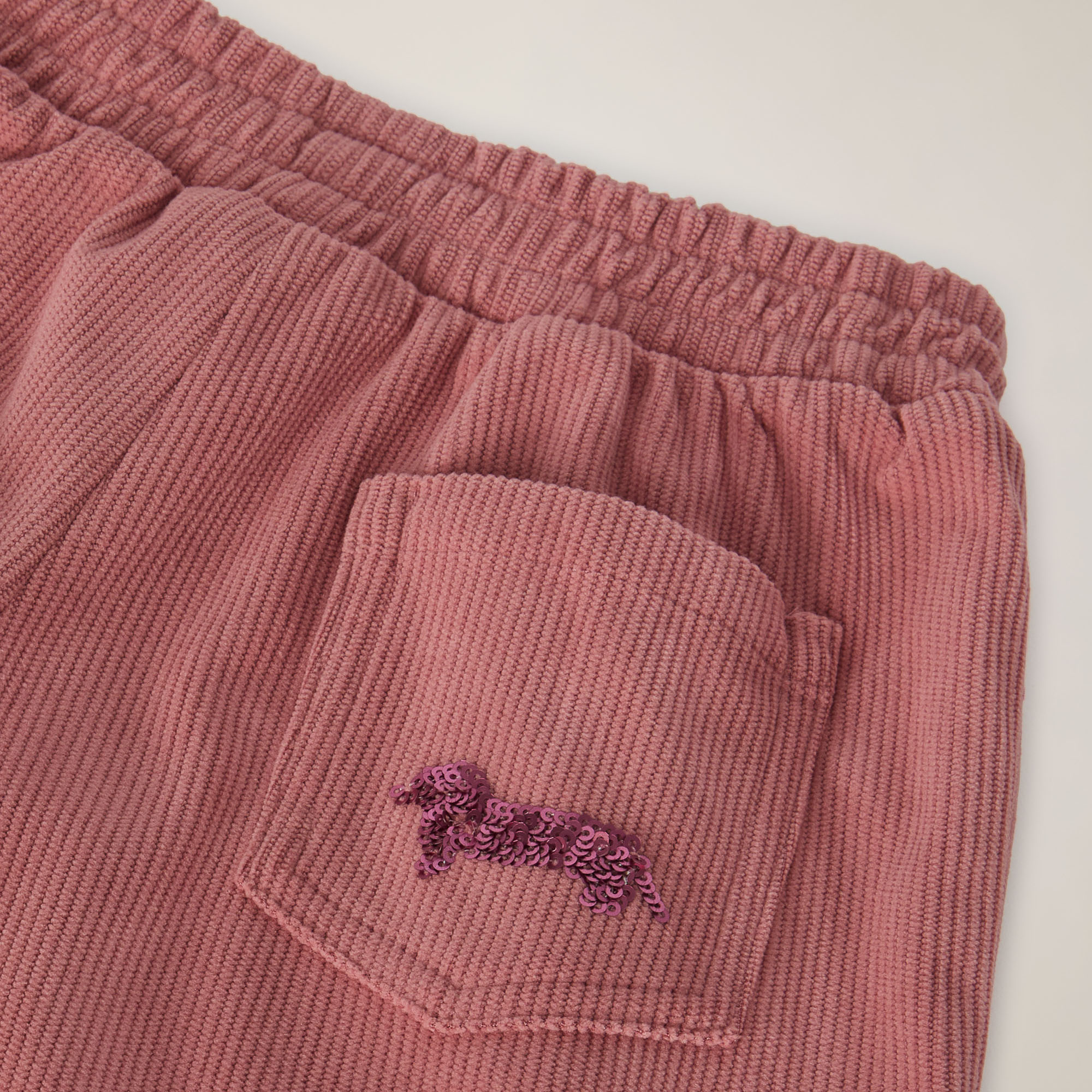 Corduroy Palazzo Pants With Sequin Logo, Silk Pink, large image number 2