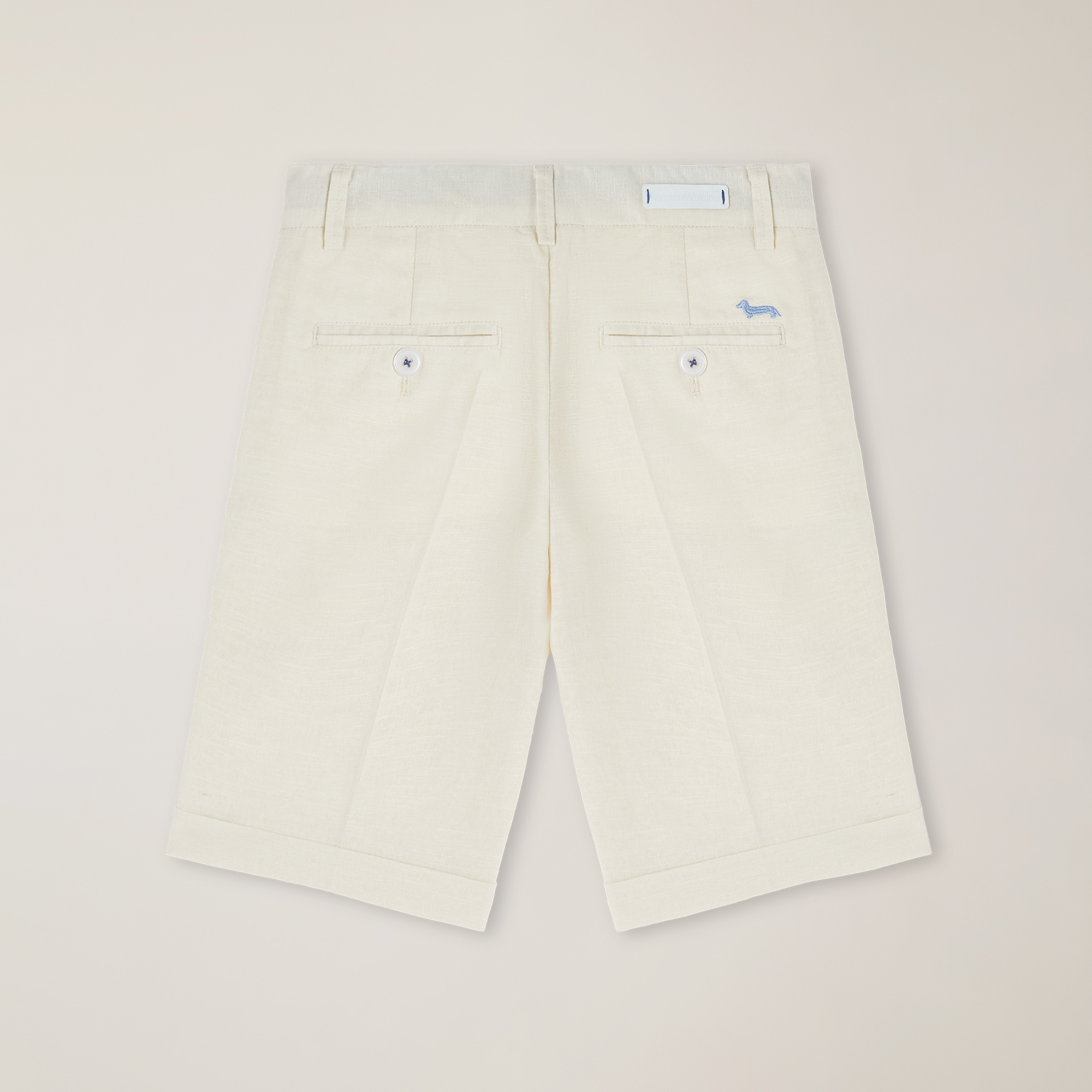 Linen-blend slash pocket Bermuda shorts, Milk White, large image number 1