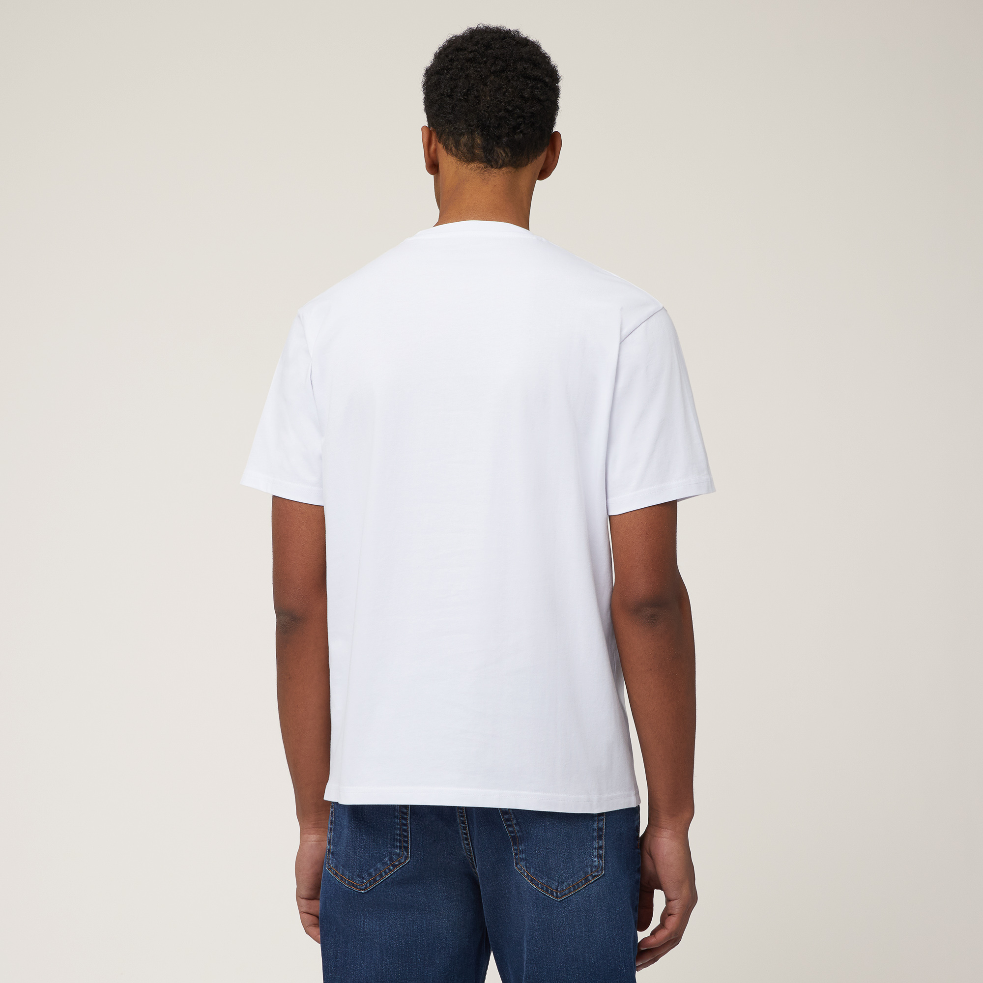 T-Shirt Relaxed Fit In Cotone, Bianco, large image number 1