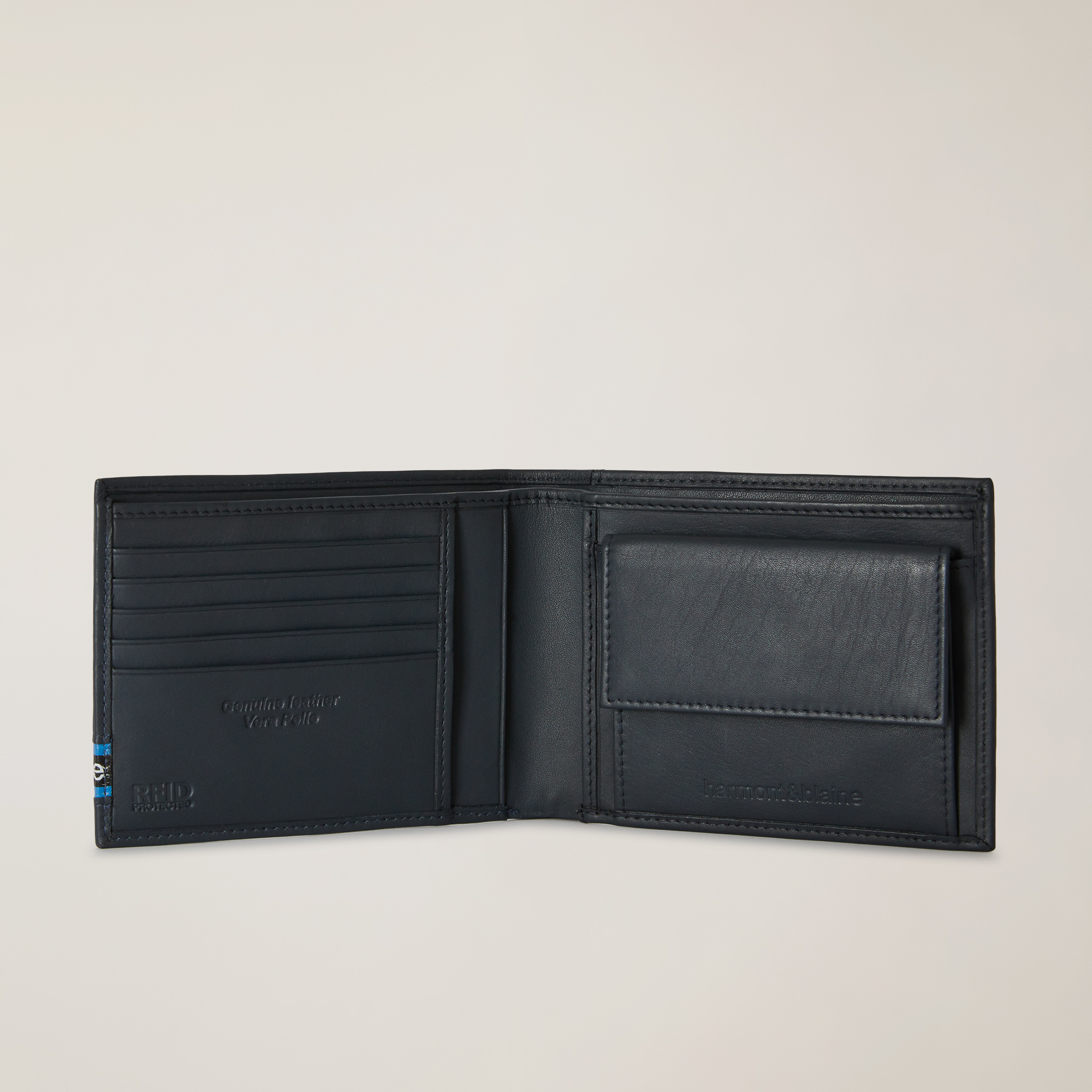 Portafoglio Bifold Logato, Blu, large image number 2