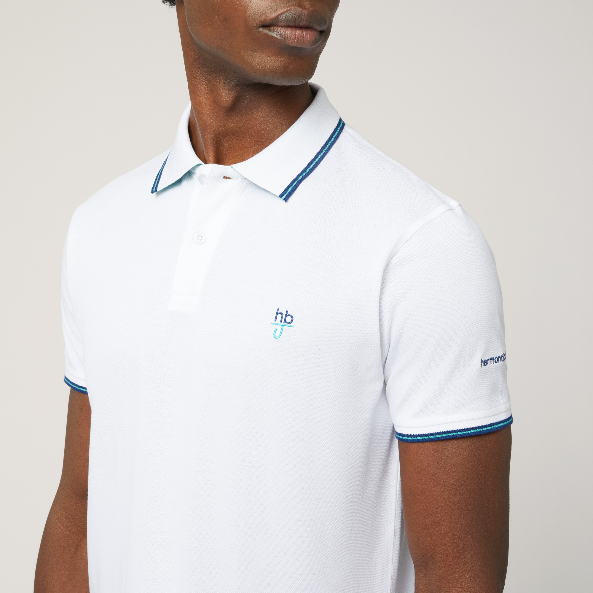 Polo Narrow Fit Con Logo, Bianco, large image number 2
