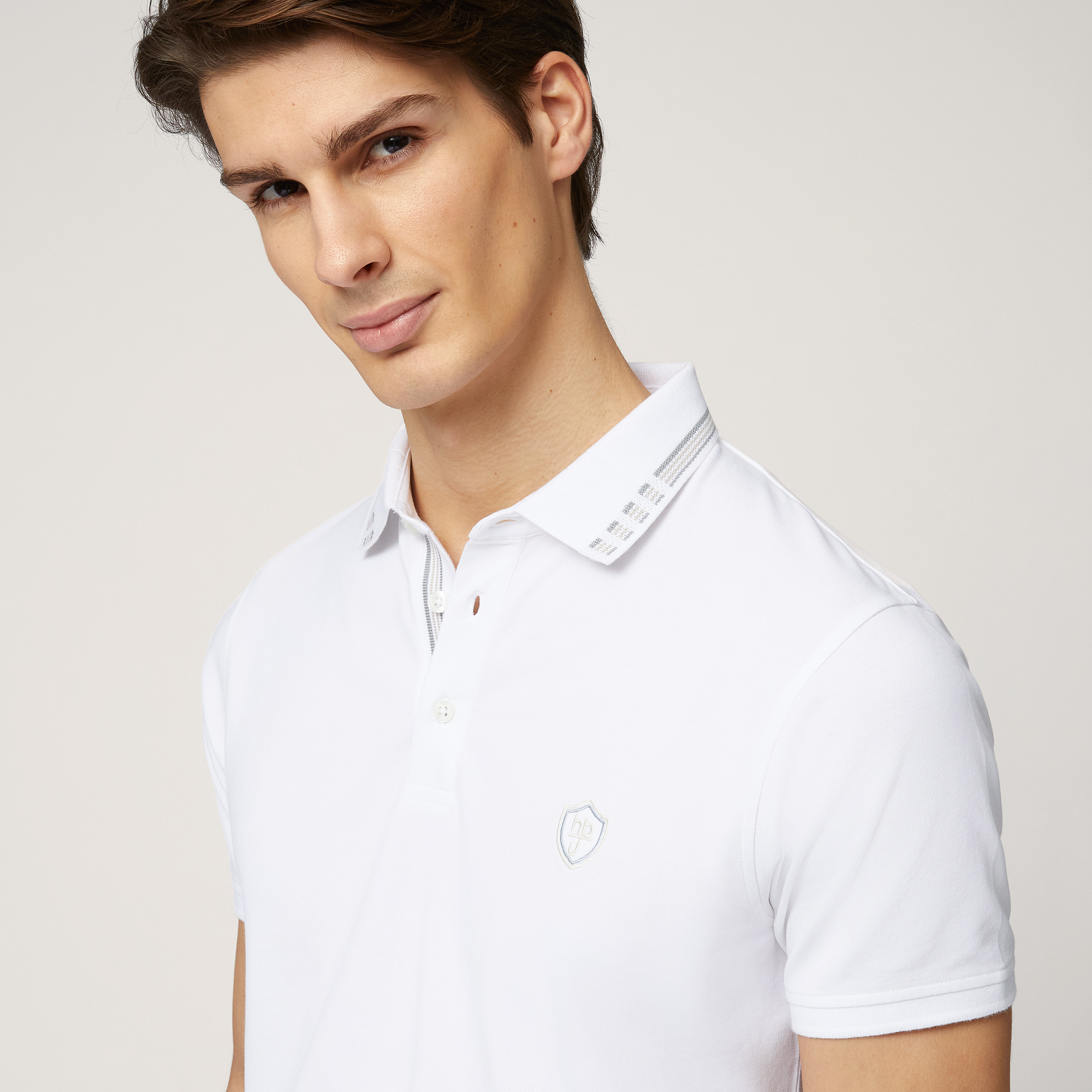 Polo with Branded Patch, White, large image number 2