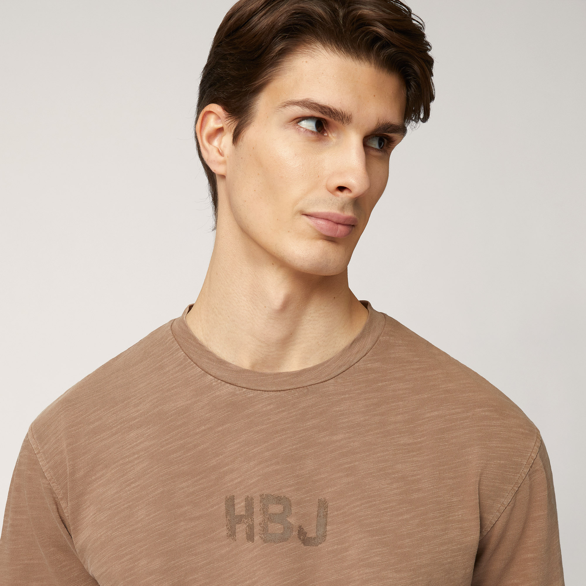 Distressed-Fit T-Shirt With Logo, Light Brown, large image number 2