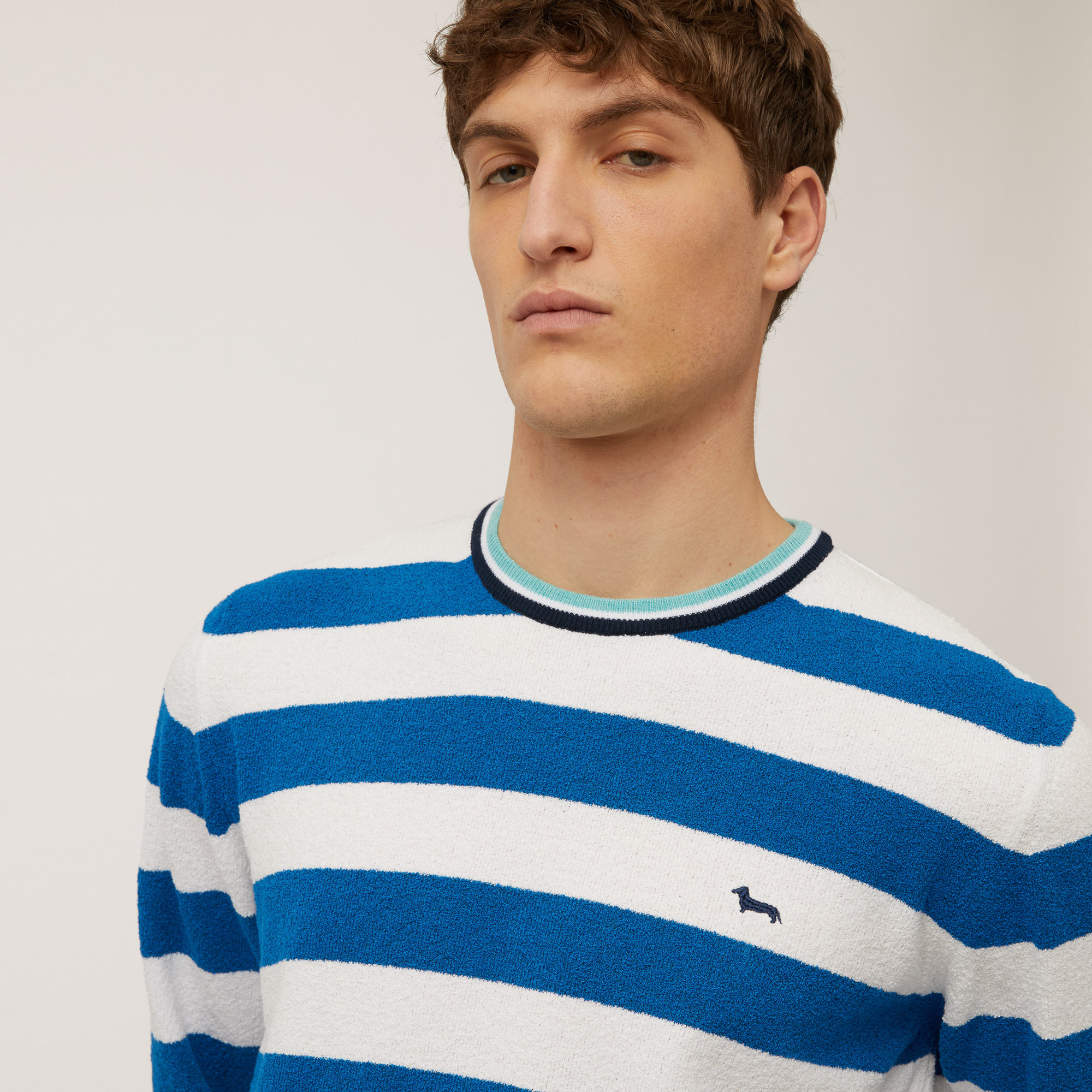 Terry Striped Pullover, Light Blue, large image number 2