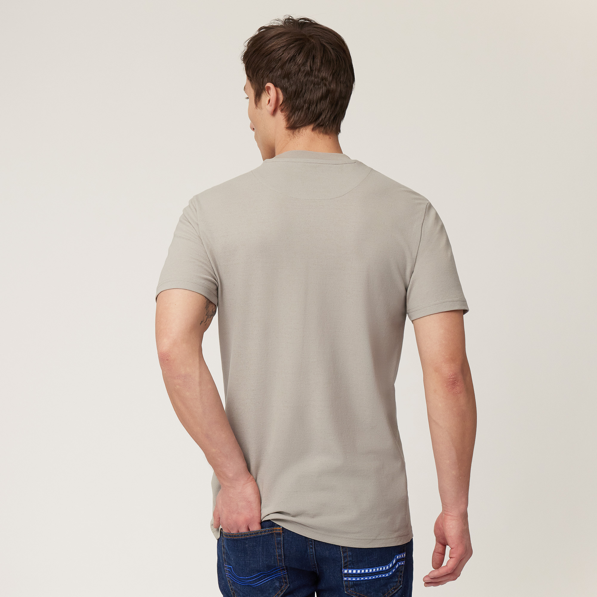 Crepe jersey T-shirt, Beige, large image number 1