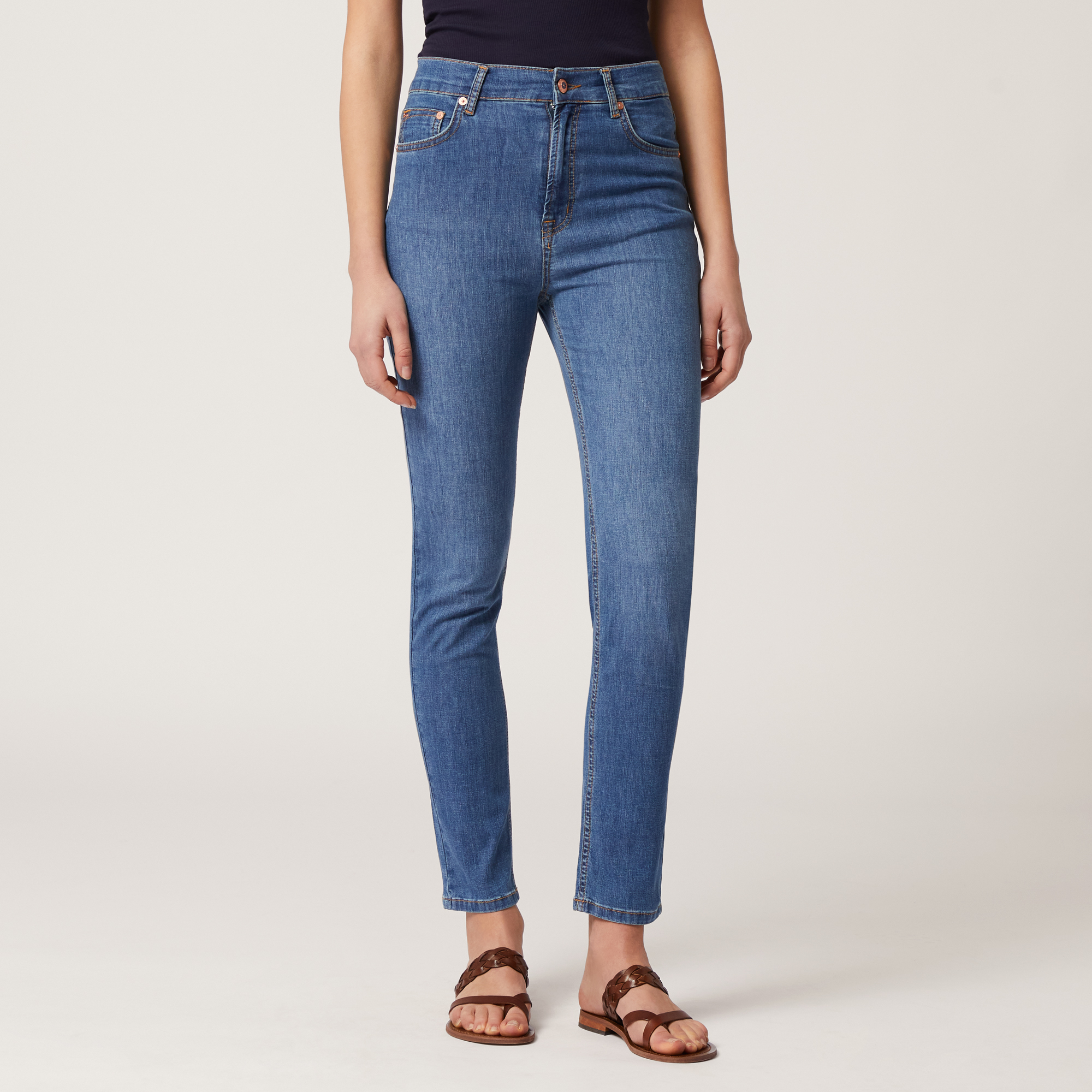 High-Waisted Slim Jeans
