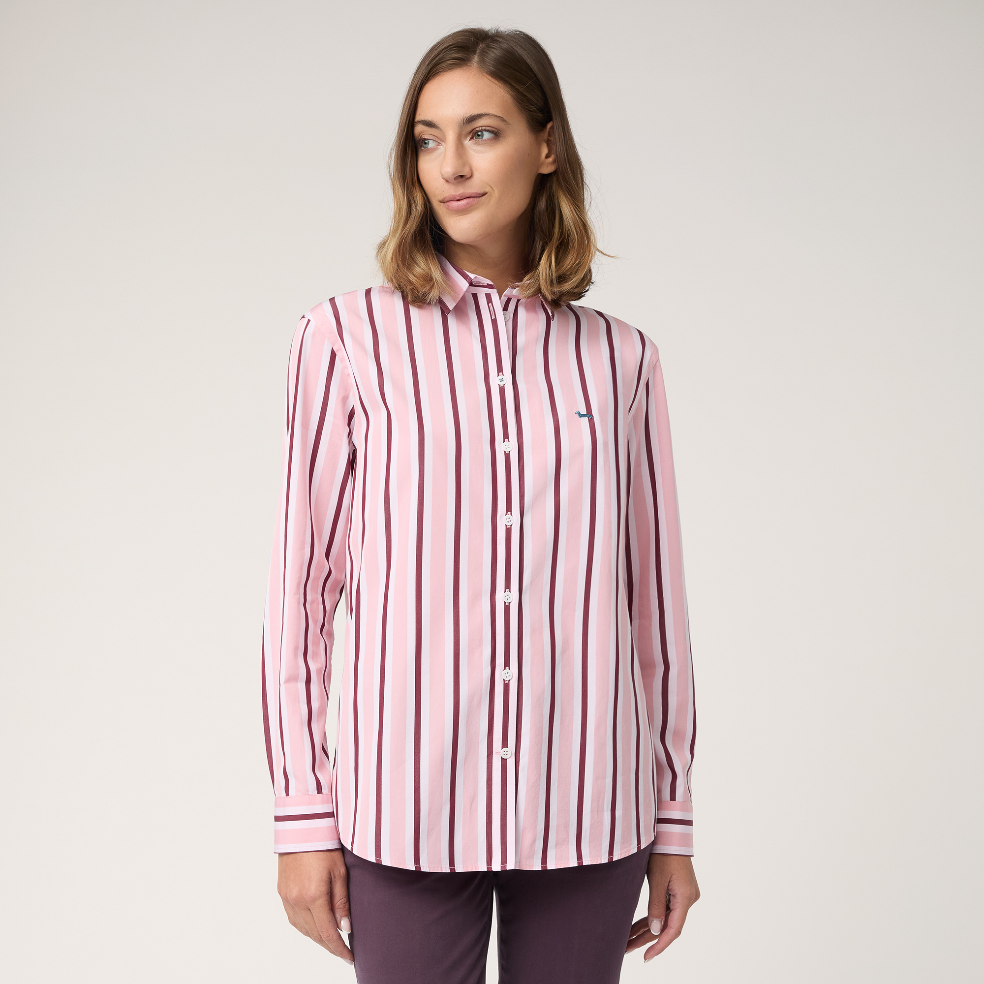 Striped Loose-Fit Shirt, Red , large image number 0