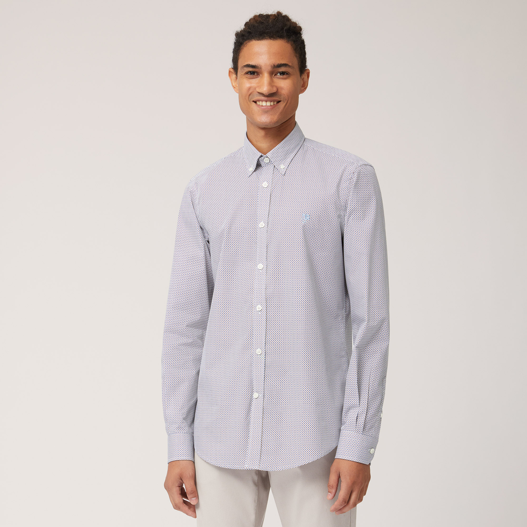 Shirt with Micro Pattern, Light Blue, large image number 0