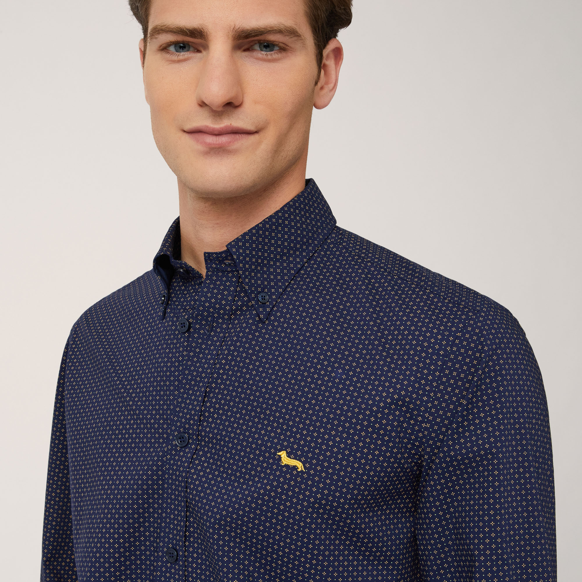 All-Over Micro Pattern Shirt, Blue, large image number 2