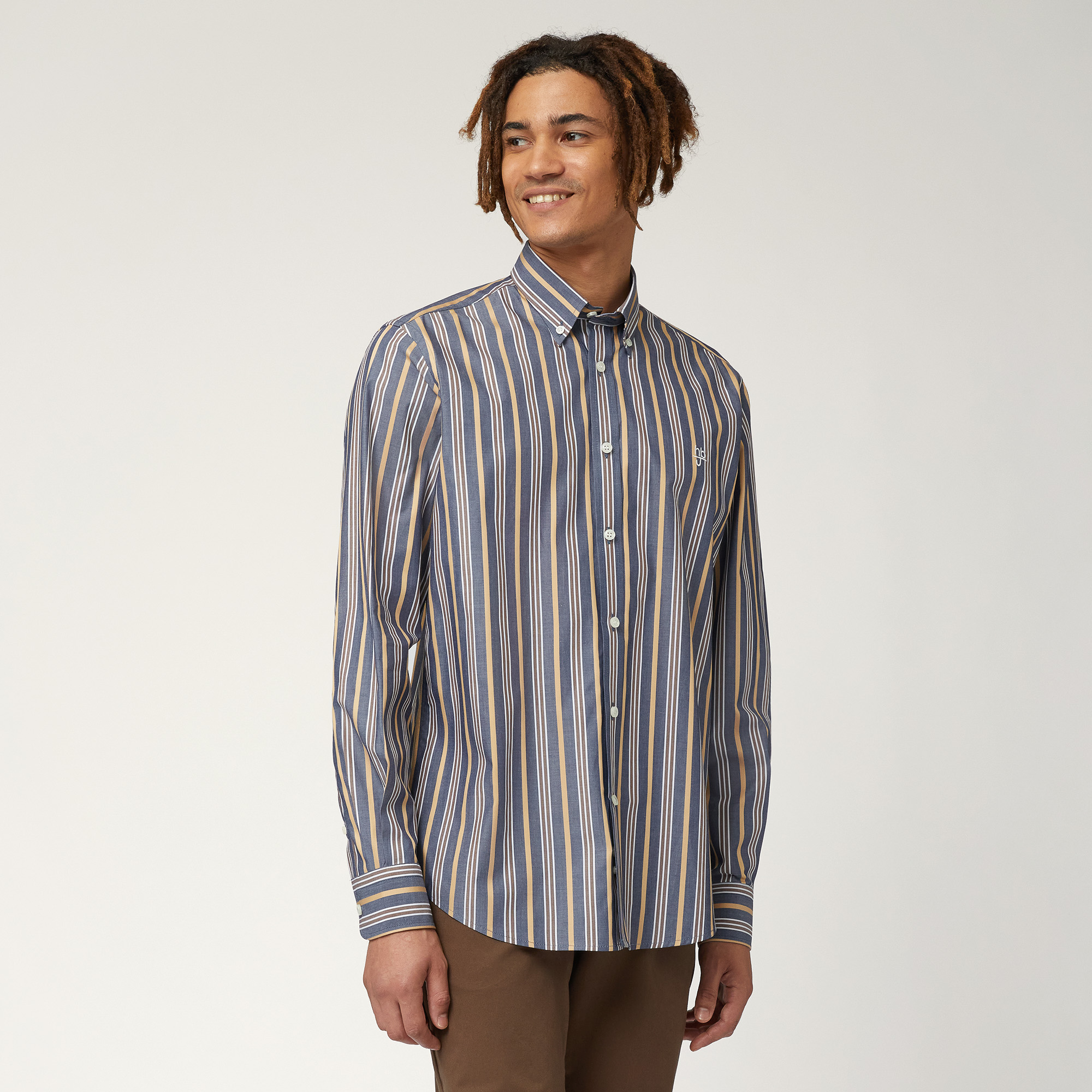 Camicia In Cotone Multirighe